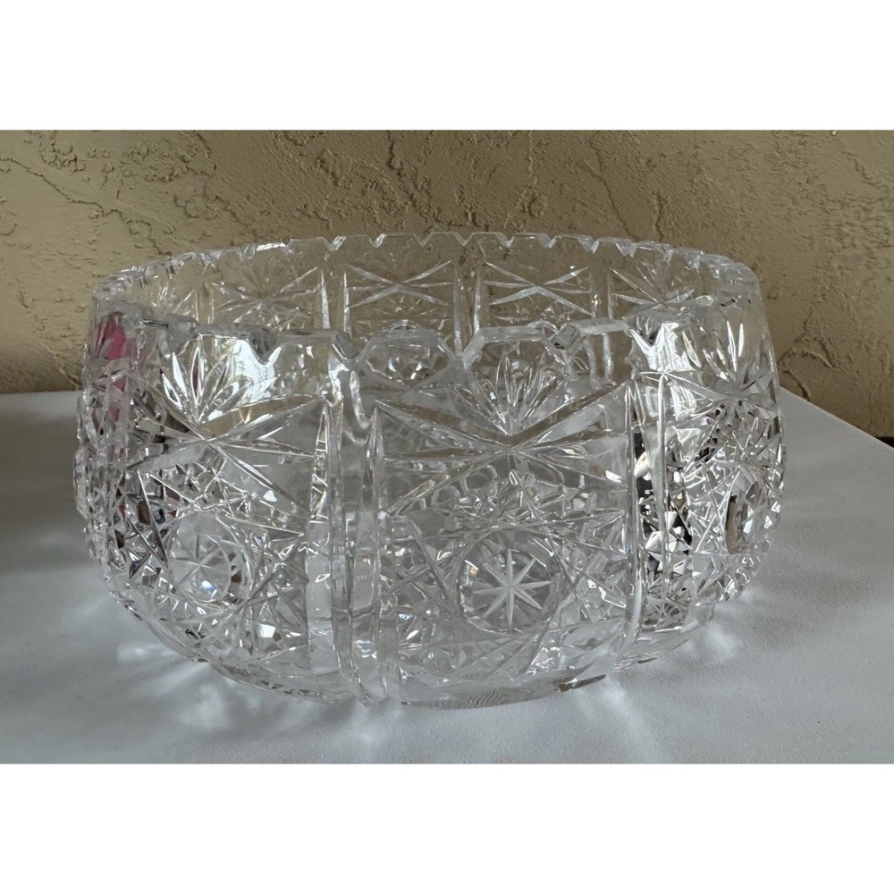 Vintage Federal Glass Celestial Sunburst Bowl Clear Pressed Serving Dish 10"